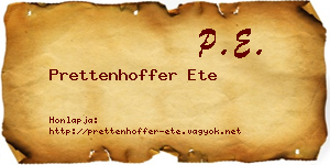 Prettenhoffer Ete névjegykártya